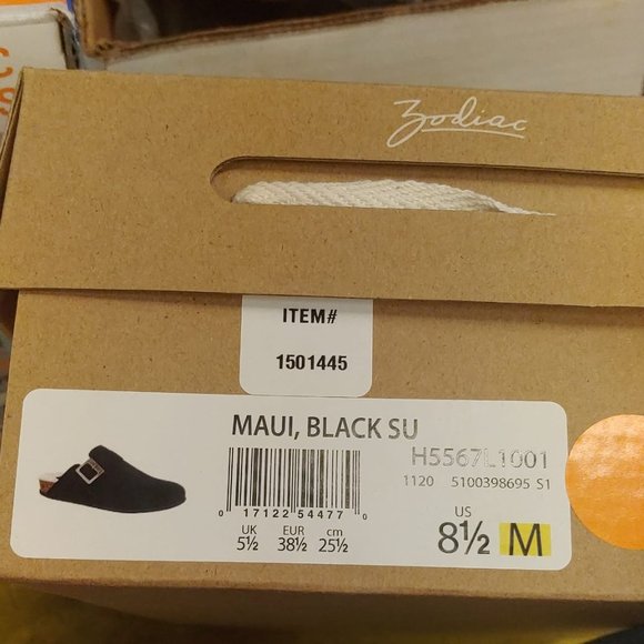 ZODIAC Women Maui Suede Leather Mule Slip-On Slide Shoe --Black - Picture 9 of 9